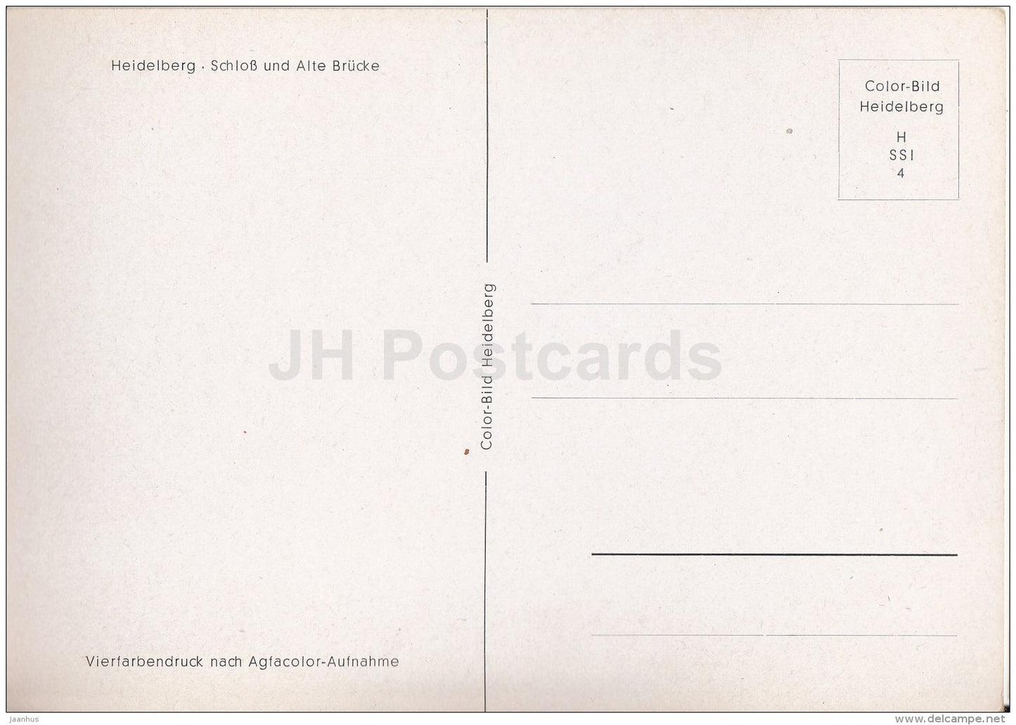 Schloss und Alte Brücke - Castle and Old Bridge - Heidelberg - Germany - unused - JH Postcards