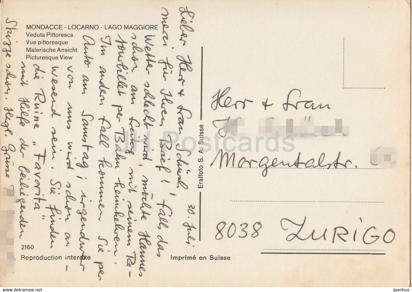 Mondacce - Locarno - Lago Maggiore - Veduta Pittoresca - Switzerland - used