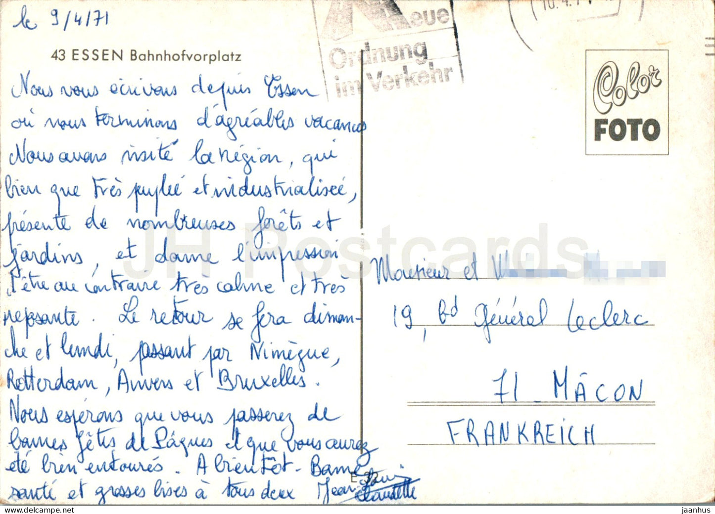 Essen - Bahnhofvorplatz - Straßenbahn - Bus - 43 - 1971 - Deutschland - gebraucht