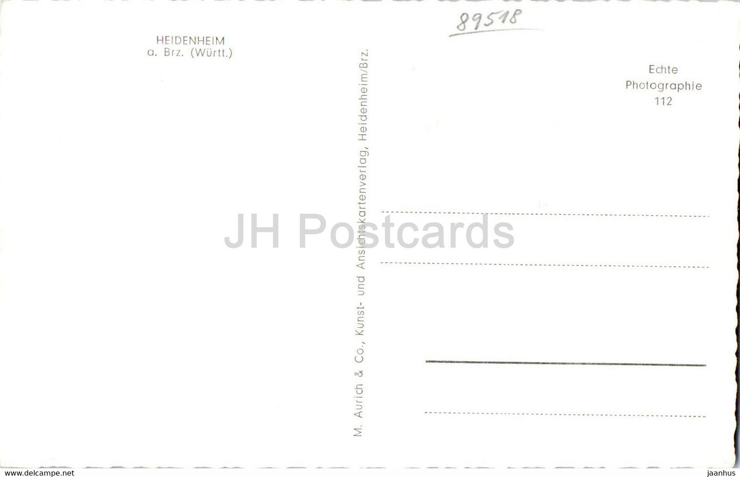 Heidenheim a Brz - old postcard - Germany - unused