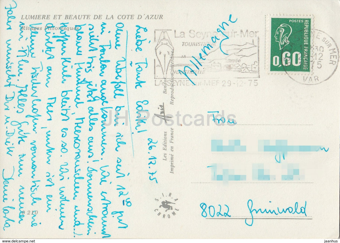 Lumière et Beauté de la Cote d'Azur - Rivages Pittoresques - bateau - France - 1975 - occasion