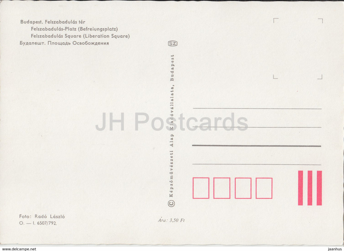 Budapest - Felszabadulas Square - Liberation Square - Hungary - unused
