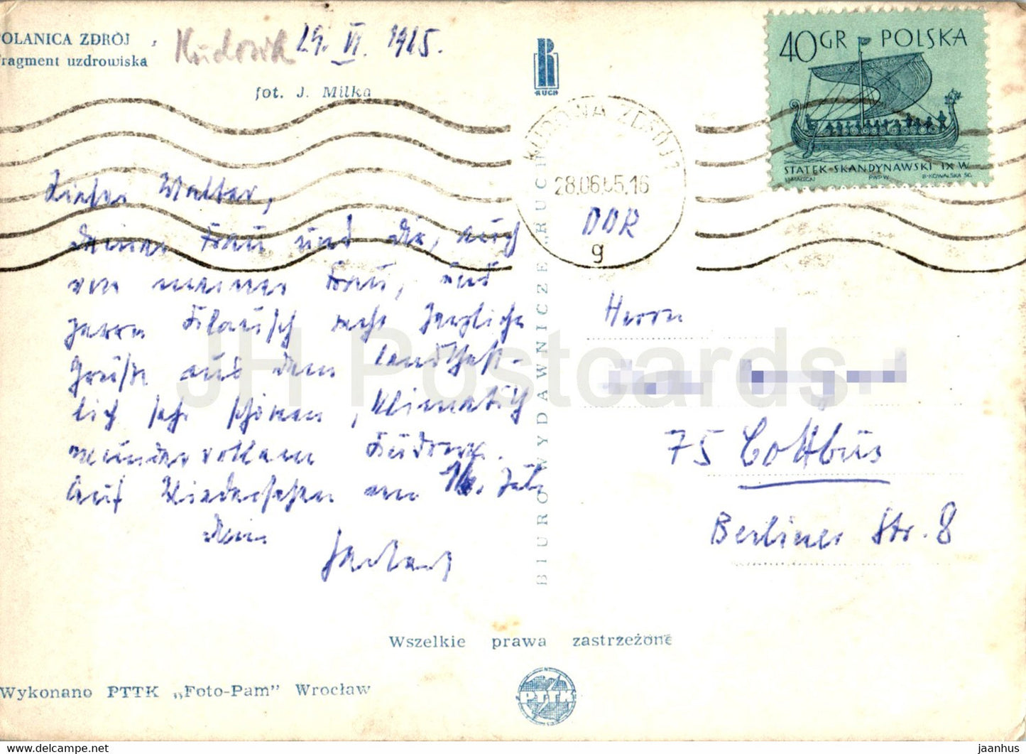 Polanica Zdroj - Fragment uzdrowiska - Kurblick - 1965 - Polen - gebraucht