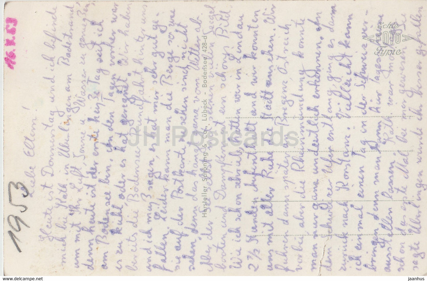 Gruss aus Uberlingen a Bodensee - Heidenhohlen - Hofstatt - Haus Seeburg - carte postale ancienne - 1953 - Allemagne - utilisé