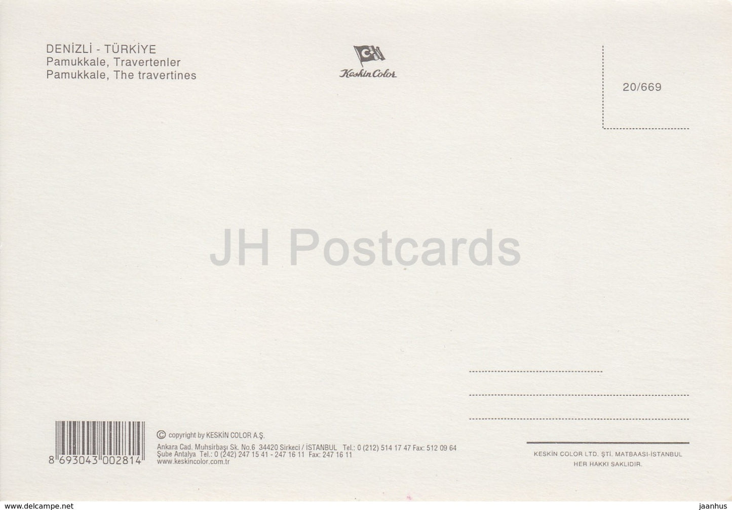 Pamukkale - 1 - Les Travertins - Turquie - inutilisé