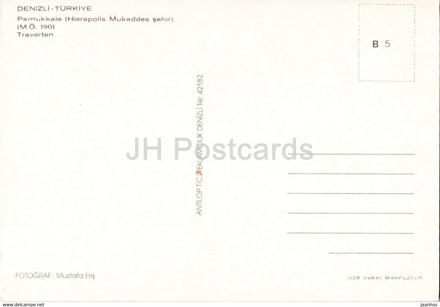 Pamukkale - Hierapolis - Turkey - unused