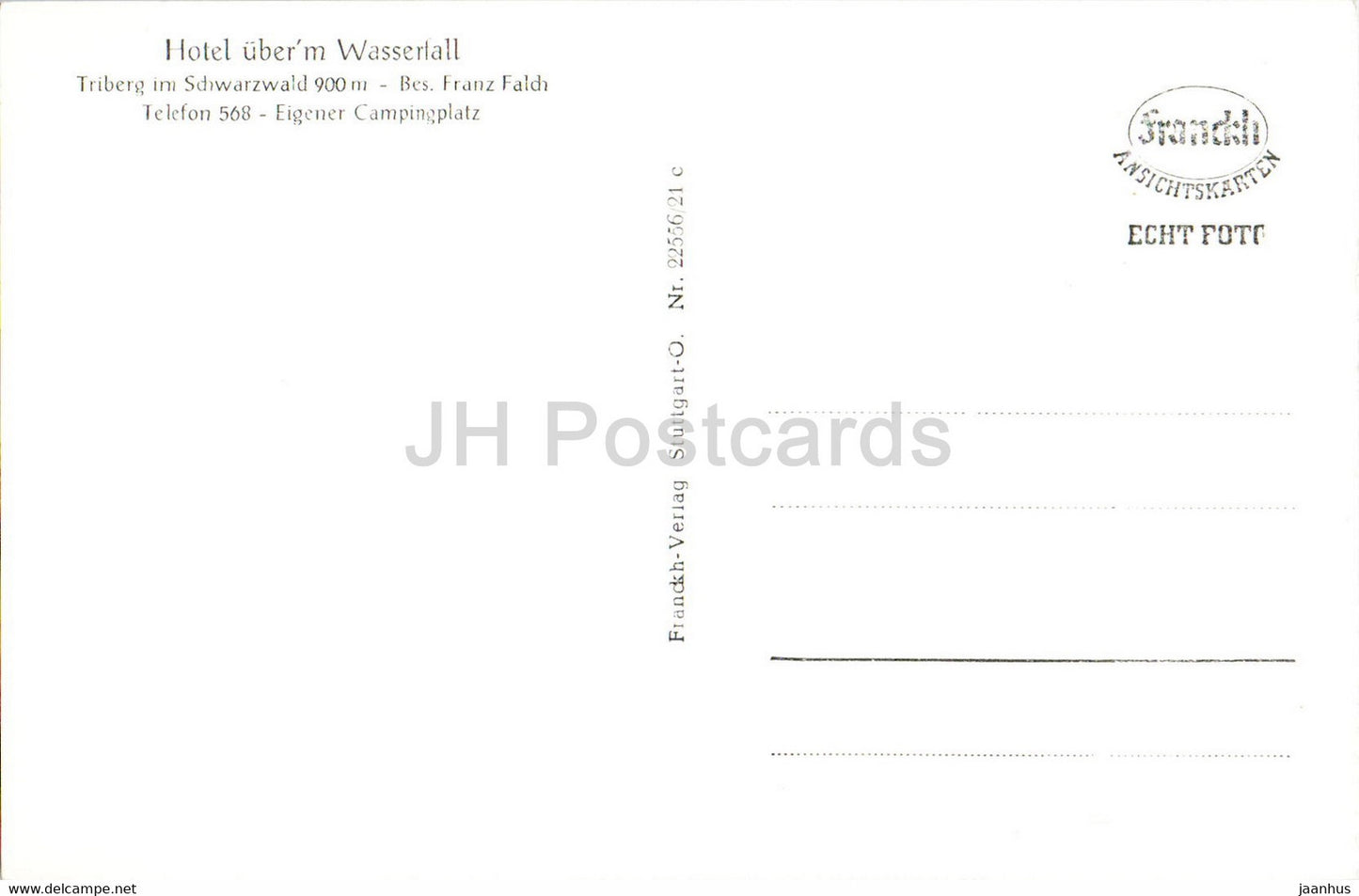 Triberg im Schwarzwald - Wasserfalle - Hotel uber'm Wasserfall - old postcard - Germany - unused