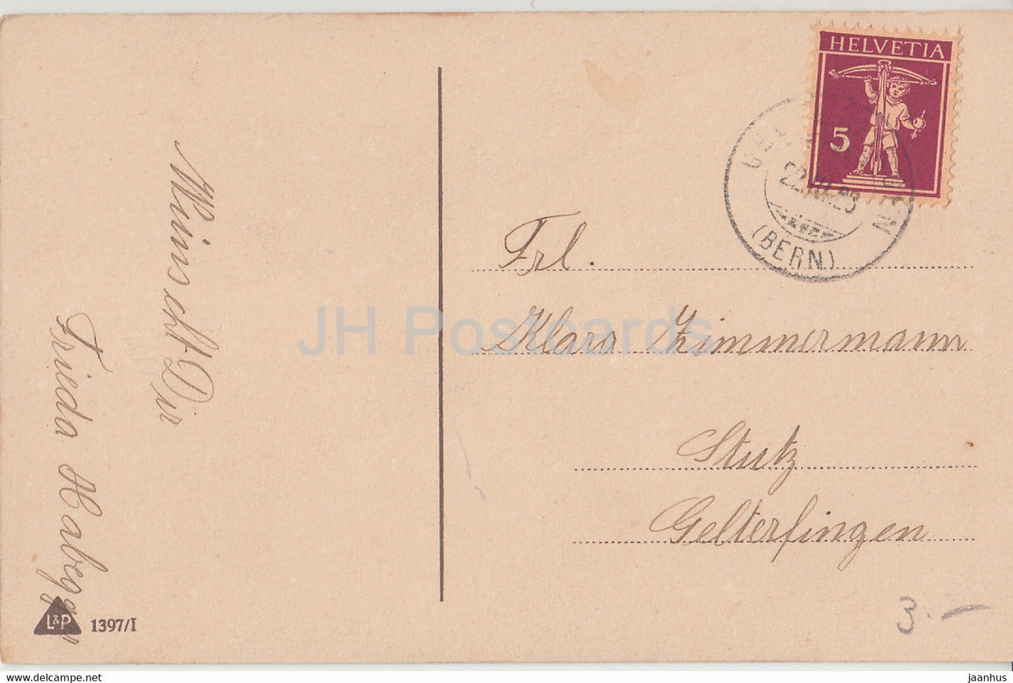 Geburtstagsgrußkarte - Herzlichen Glückwunsch zum Geburtstage - Blumen - LP 1397/I - alte Postkarte 1928 Deutschland - gebraucht