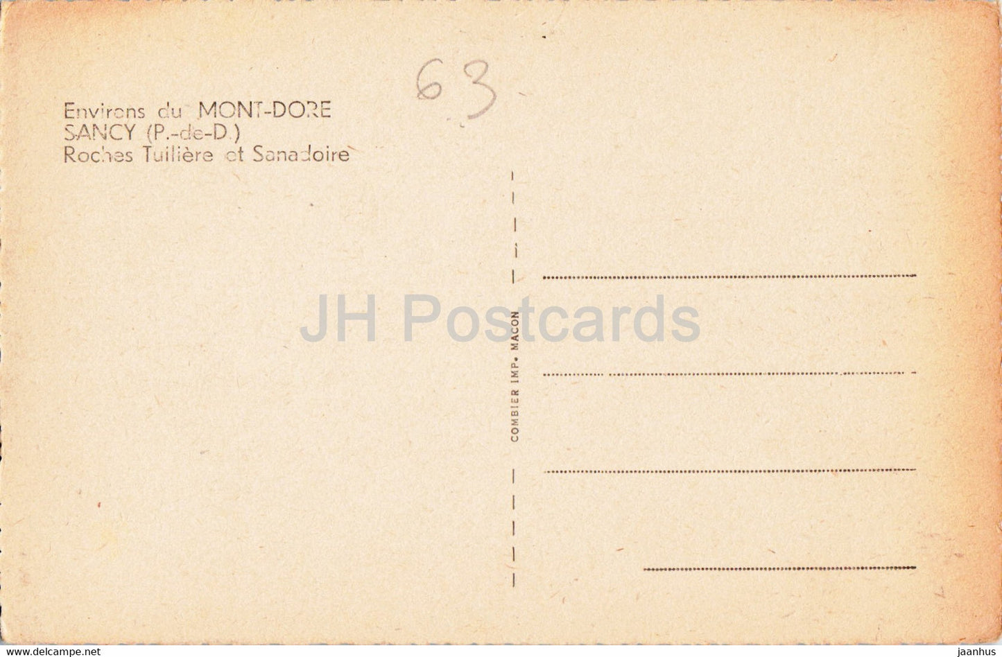 Environs du Mont Dore Sancy - Roches Tuiliere et Sanadoire - alte Postkarte - Frankreich - unbenutzt