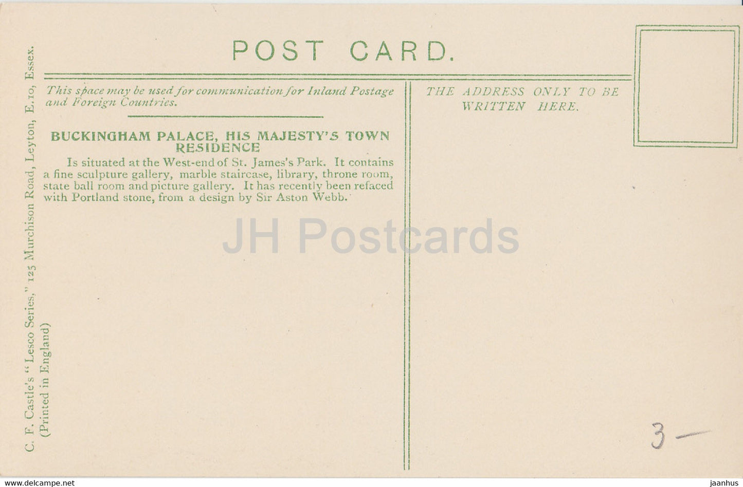 London - Buckingham Palace - Lesco Series - old postcard - England - United Kingdom - unused