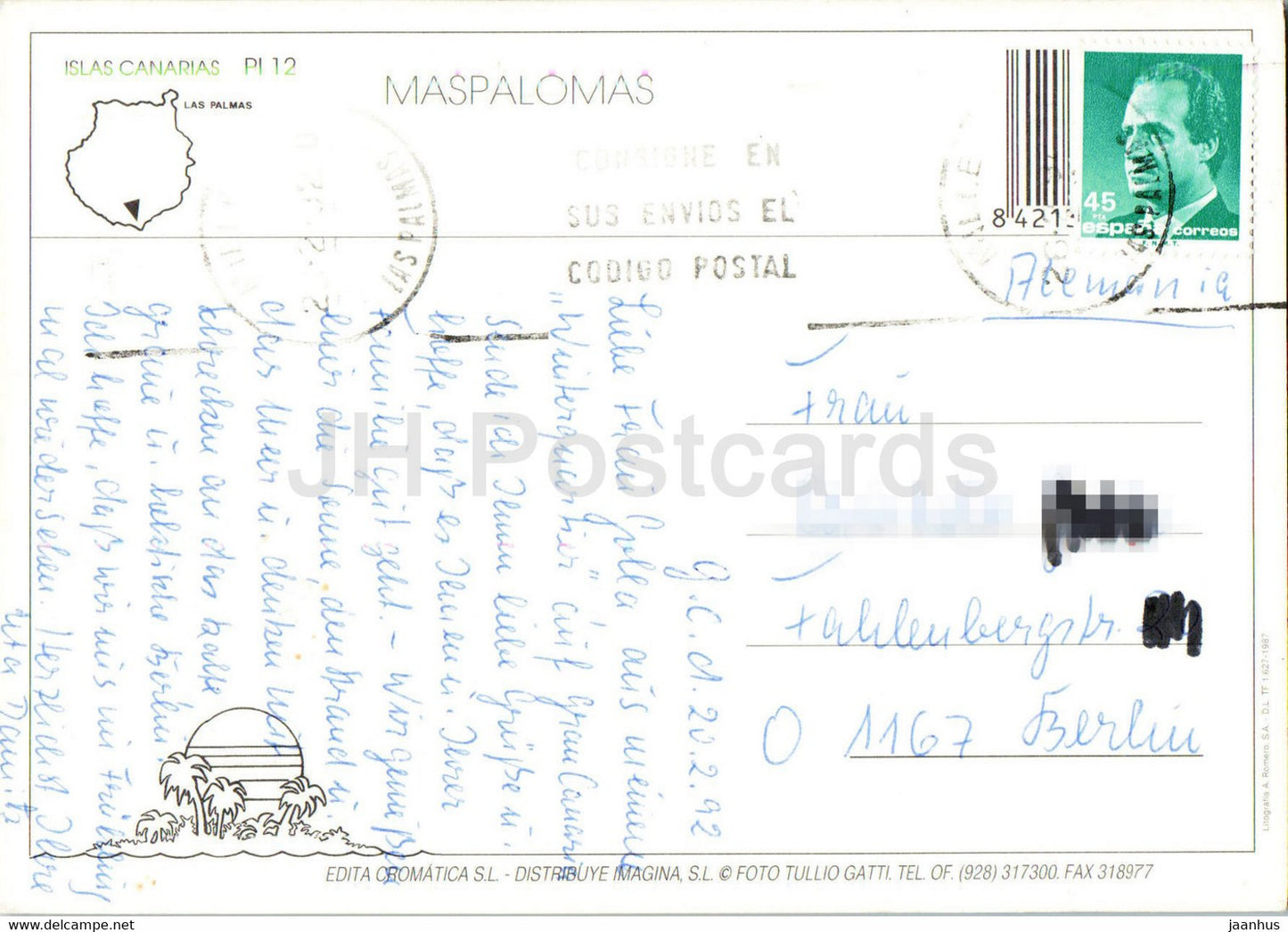 Isla de Gran Canaria - Maspalomas - animaux - chameau - 12 - 1992 - Espagne - utilisé