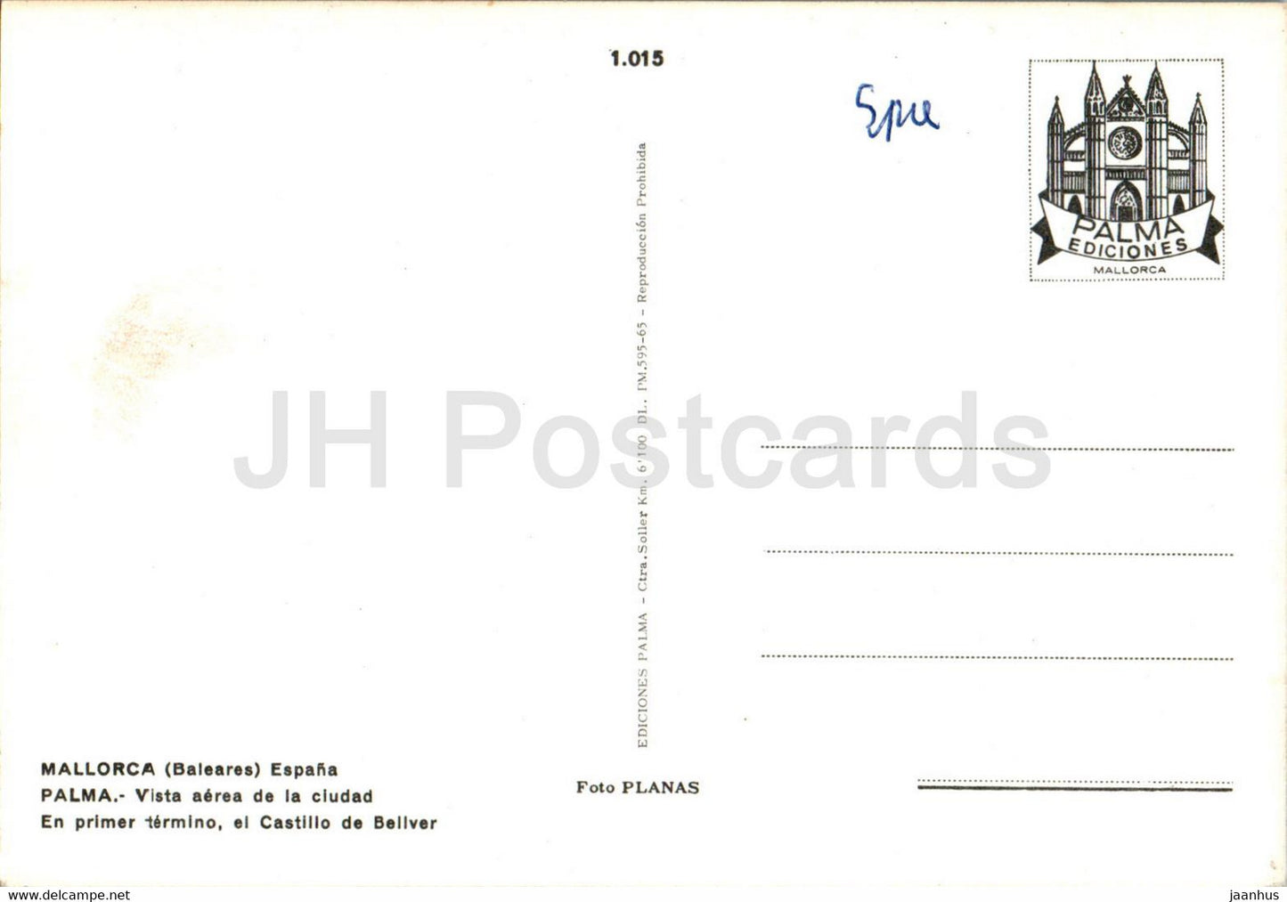 Palma - Vista aerea de la ciudad - Castillo de Bellver - avion - Majorque - 1015 - Espagne - occasion