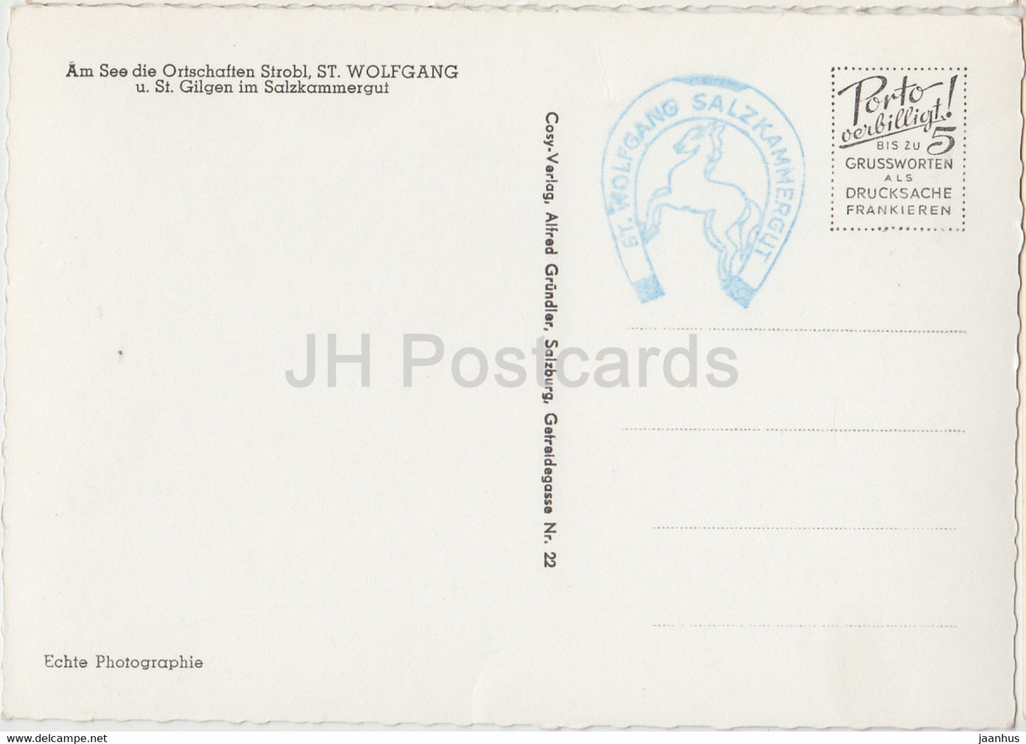 Am See die Ortschaften Strobl - St Wolfgang u St Gilgen im Salzkammergut - Austria - unused
