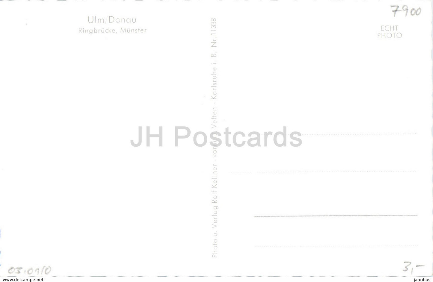 Ulm - Donau - Ringbrucke - Munster - bridge - cathedral - old postcard - Germany - unused