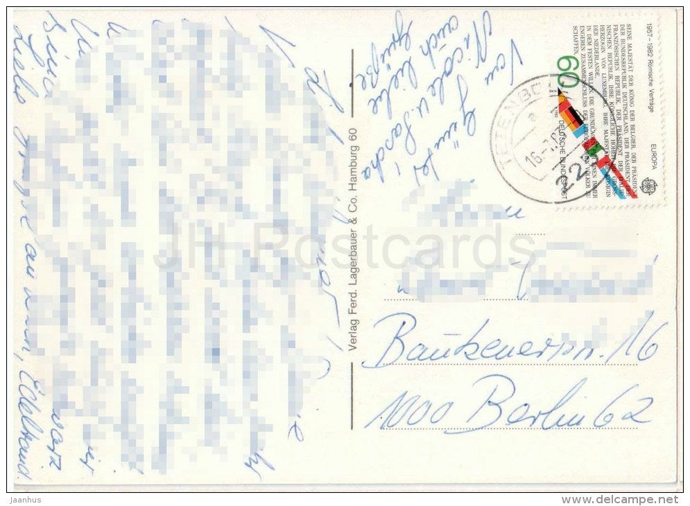 Schleswig Holstein Meerumschlungen - Heide Itzehoe Neumunster Rendsburg Kiel - EUROPA CEPT - Germany - 1983 gelaufen - JH Postcards