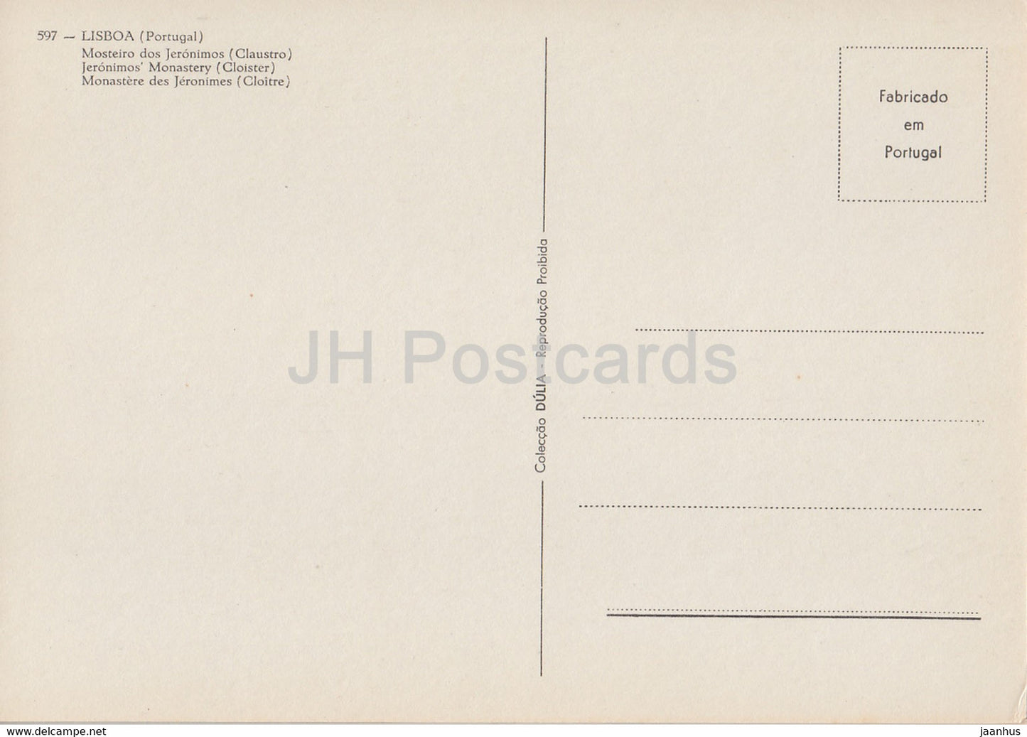 Lisbon - Lisboa - Mosteiro dos Jeronimos - Claustro - monastery - cloister - 597 - Portugal - unused