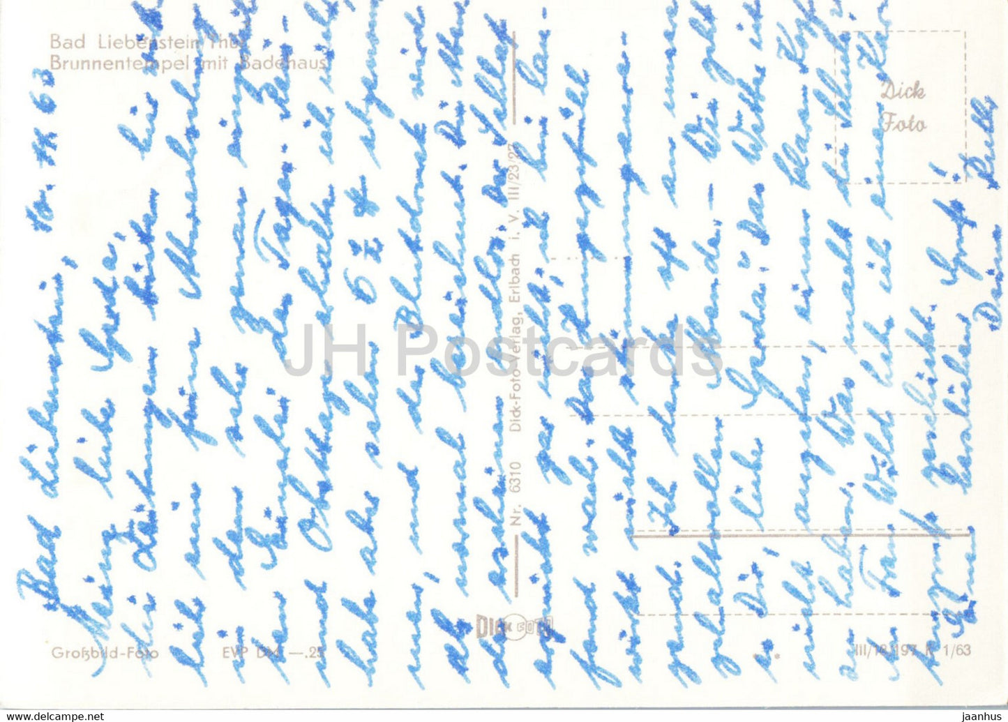 Bad Liebenstein - Brunnentempel mit Badehaus - alte Postkarte - 1963 - Deutschland DDR - gebraucht