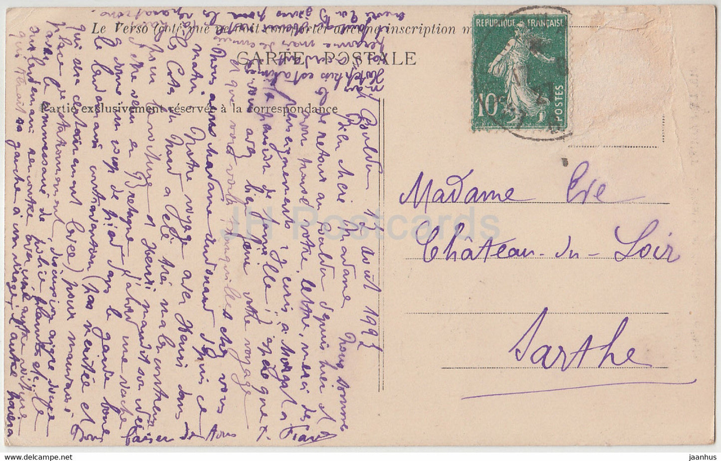 Le Faouet - Escalier et Beffroi de Ste-Barbe - 313 - old postcard - 1927 - France - used