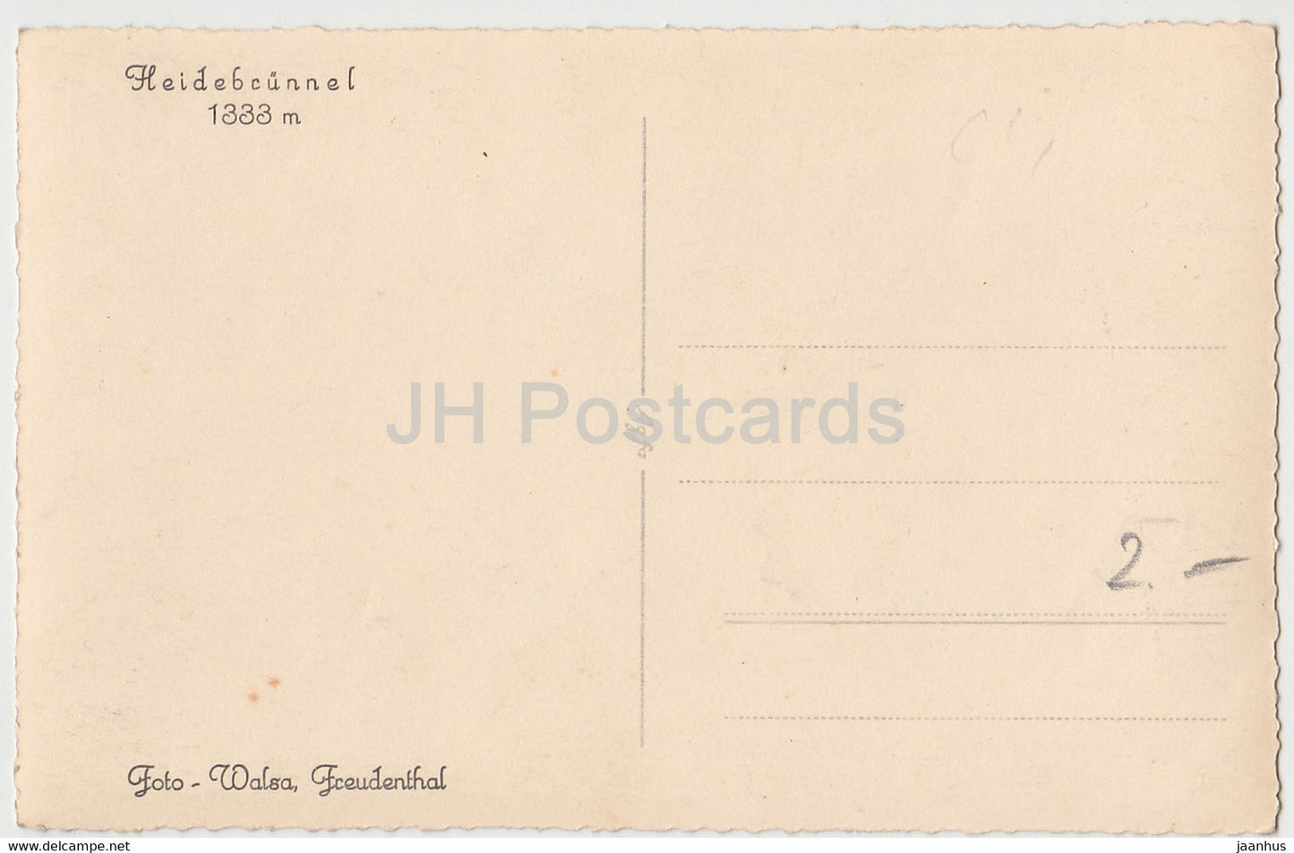 Heidebrunnel 1333 m - alte Postkarte - Tschechoslowakei - Tschechische Republik - unbenutzt
