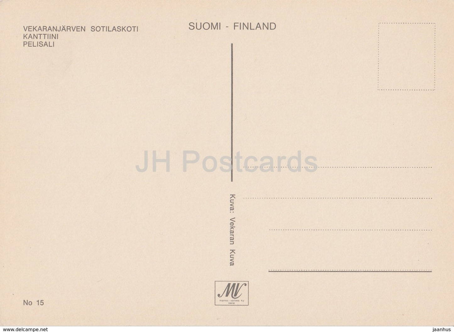 Vekaranjärven Sotilaskoti - Soldats - cantine - salle de jeux - tennis de table - 15 - Finlande - inutilisé