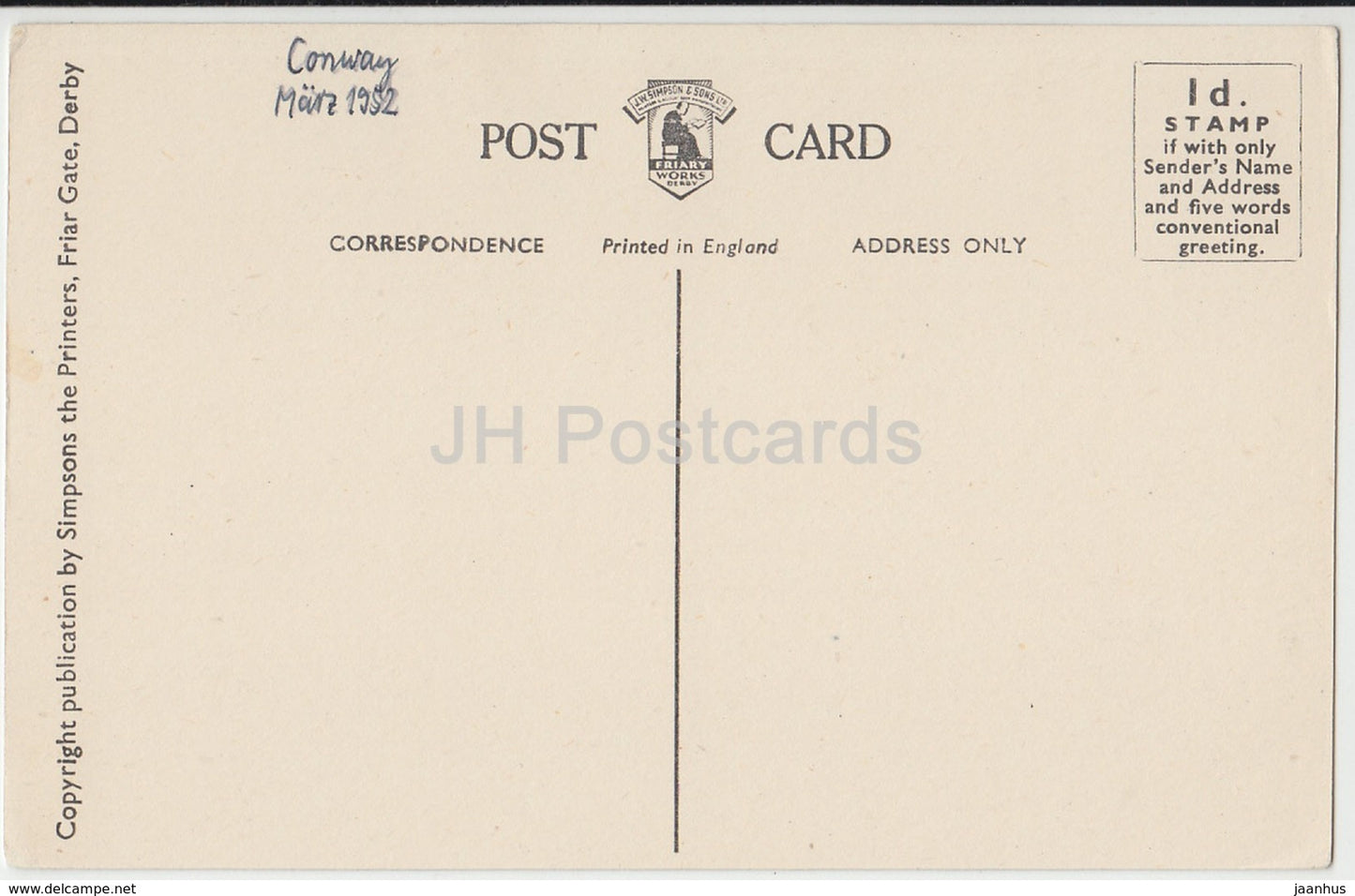 Conway - The Harbour from Marine Walk - 370 - 1952 - United Kingdom - Wales - used