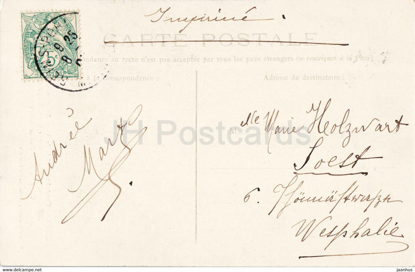 Reims - Fontaine Sube - Vue prise de la Rue de l'Etape - fountain - old postcard - 1907 - France - used