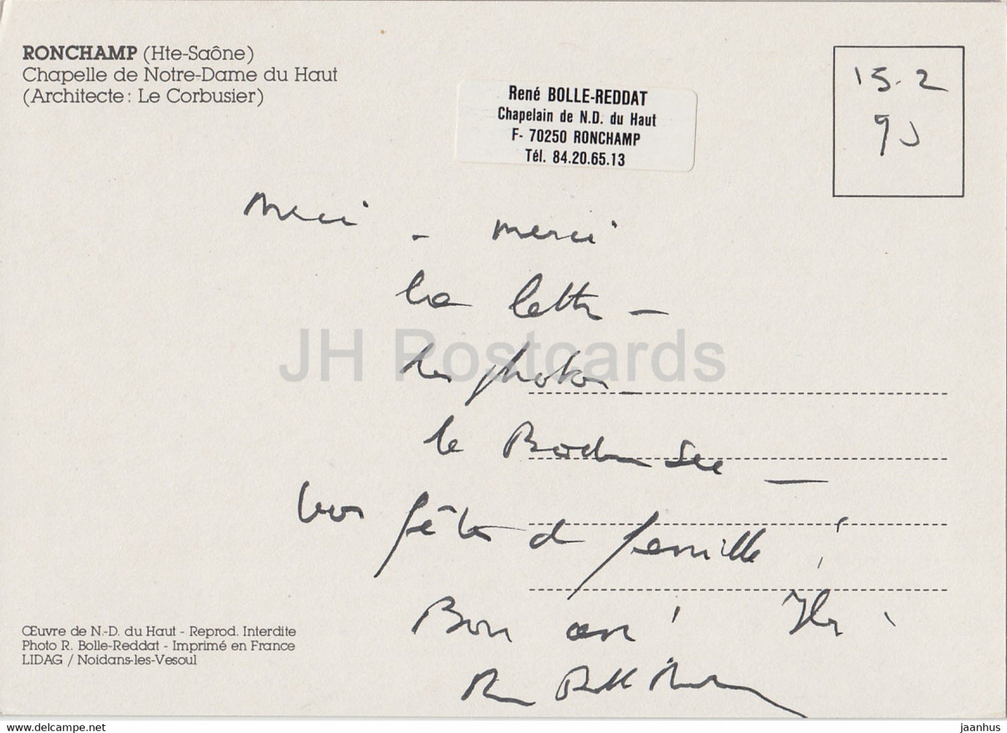 Ronchamp - Chapelle de Notre Dame du Haut - France - used