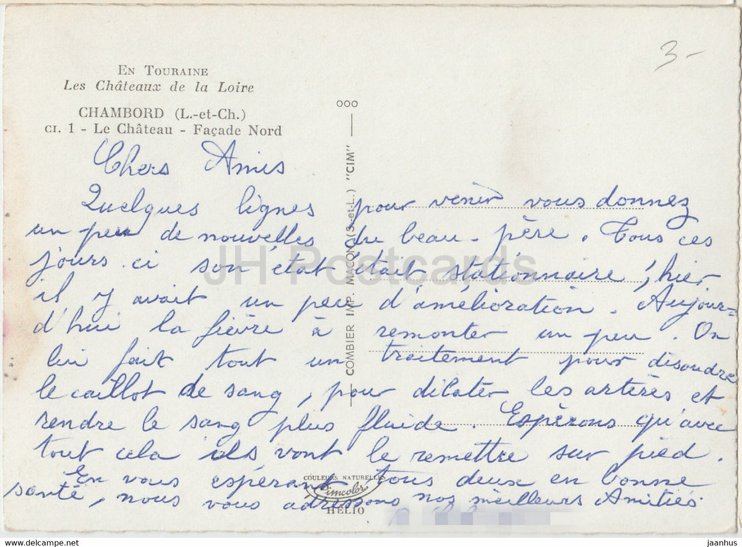 Chambord - Le Chateau - Fassade Nord - En Touraine - Les Chateaux de La Loire - Schloss - Frankreich - gebraucht