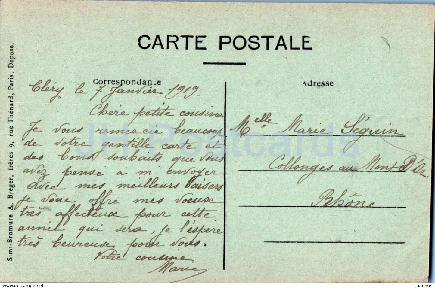 Clery - Porte Nord - La Basilique de Notre Dame - cathedral - old postcard - 1919 - France - used