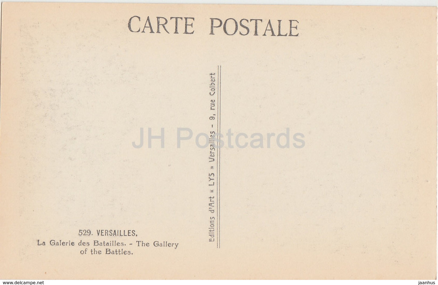 Versailles - LA Galerie des Batailles - 529 - old postcard - France - unused