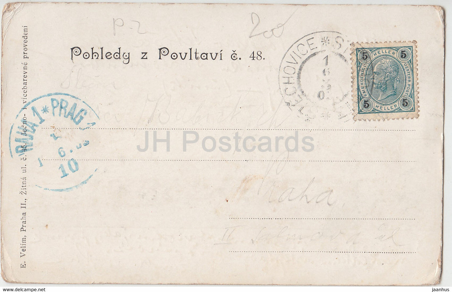 Stechovice n Vlt - alte Postkarte - 1903 - Tschechische Republik - gebraucht