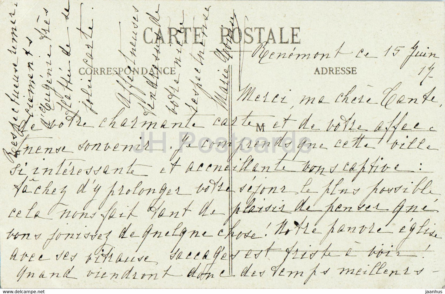 Eglise de Jarville - Le Choeur - église - carte postale ancienne - 1917 - France - occasion