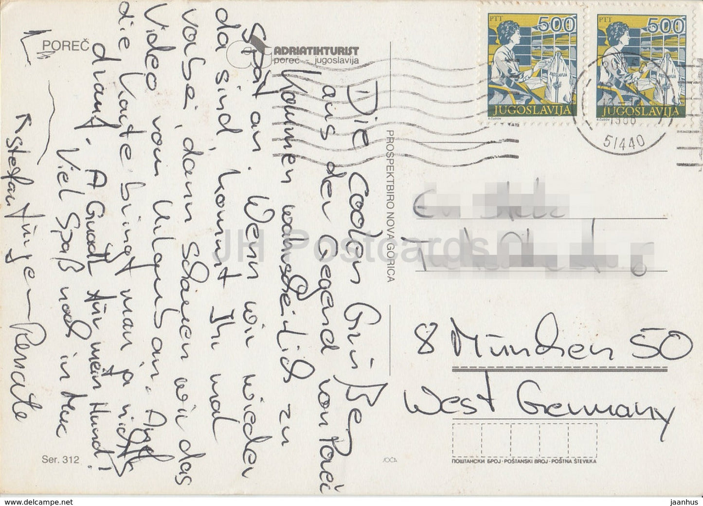 Porec - Luftaufnahme - 1988 - Kroatien - Jugoslawien - gebraucht