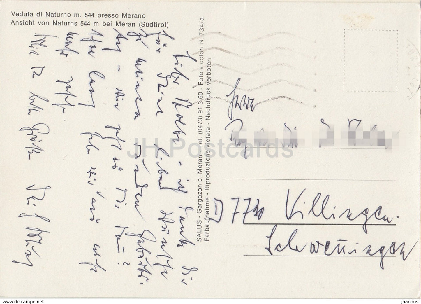 Veduta di Naturno m 554 presso Merano - Italy - used