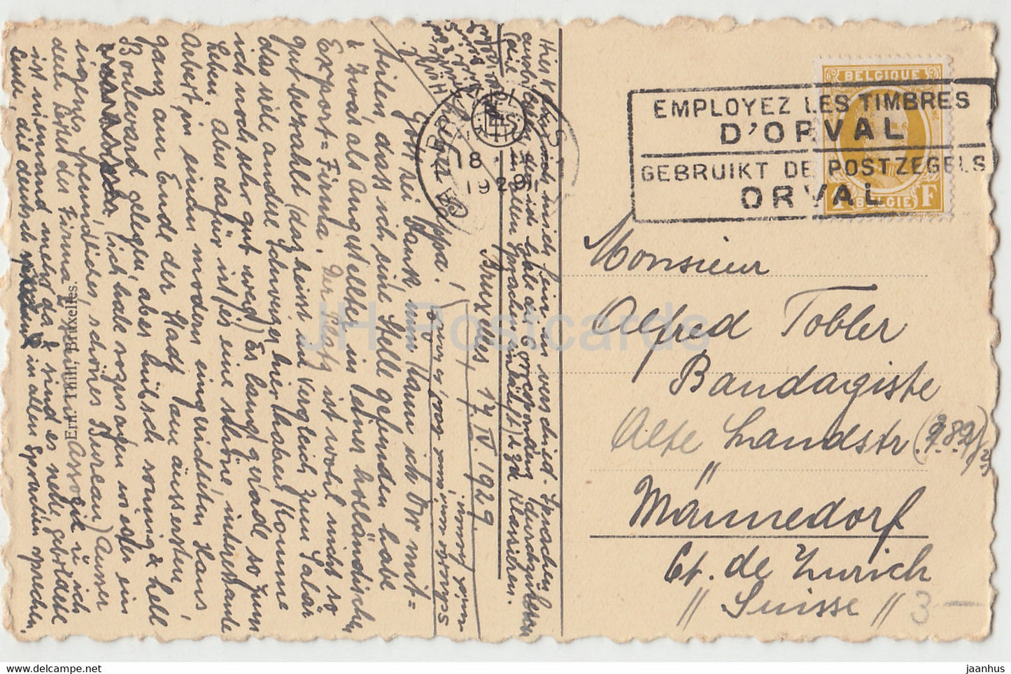 Bruxelles - Brussels - Arcade Monumentale du Cinquantenaire - old postcard - 1929 - Belgium - used