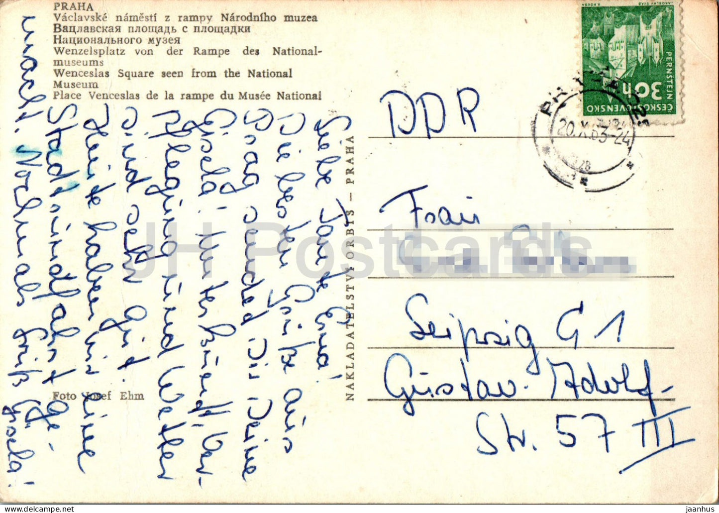 Praha - Prag - Wenzelsplatz vom Nationalmuseum aus gesehen - 1963 - Tschechische Republik - Tschechoslowakei - gebraucht