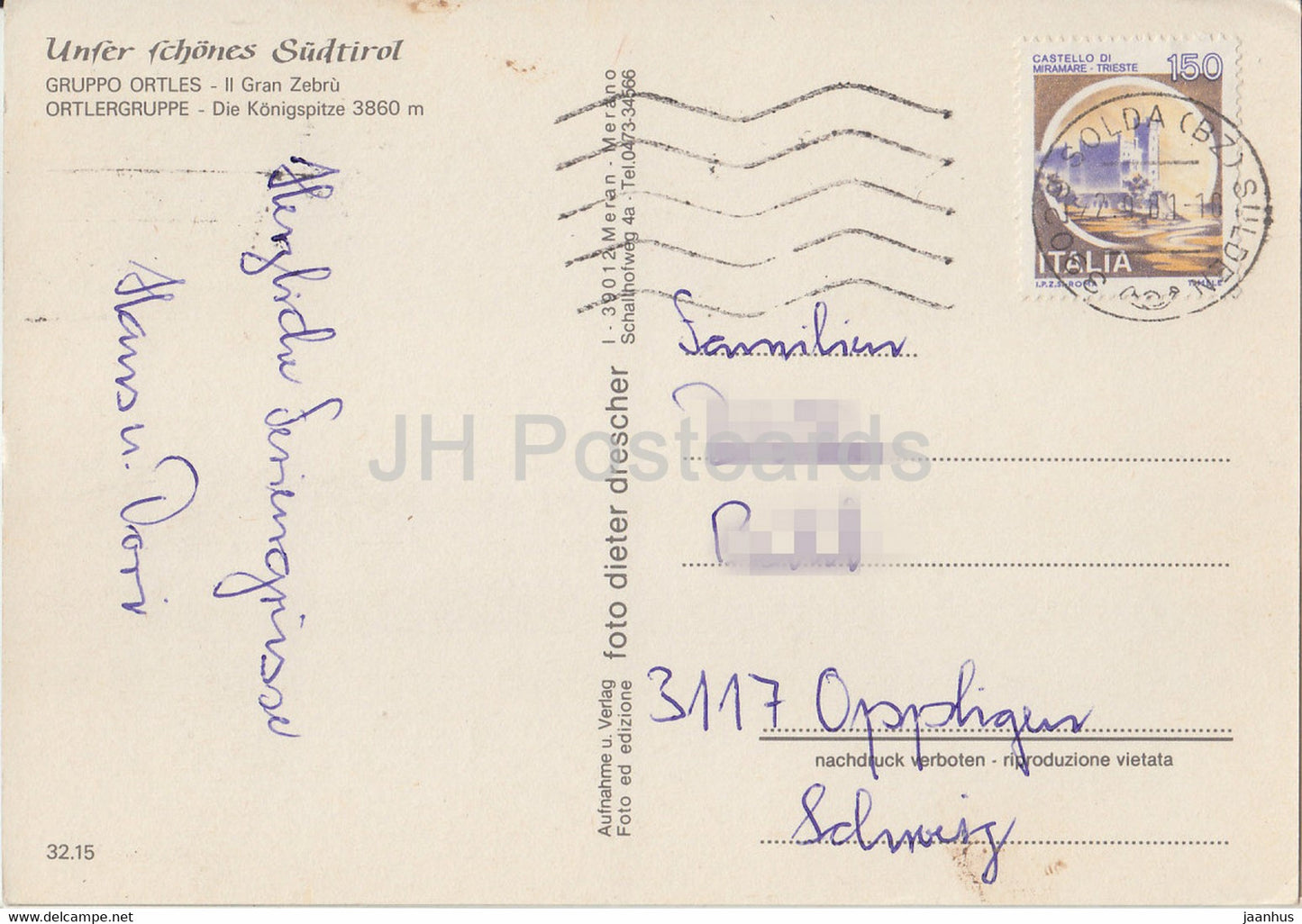 Gruppo Ortles - Il Gran Zebru - Ortlergruppe - Di Konigspitze 3860 m - 1981 - Italy - Italia - used