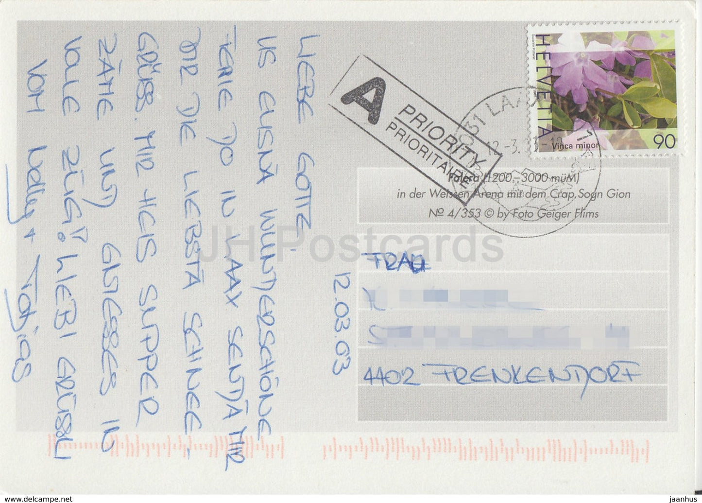 Falera - Weisse Arena - Crap - Sogn Gion - 1993 - Switzerland - used