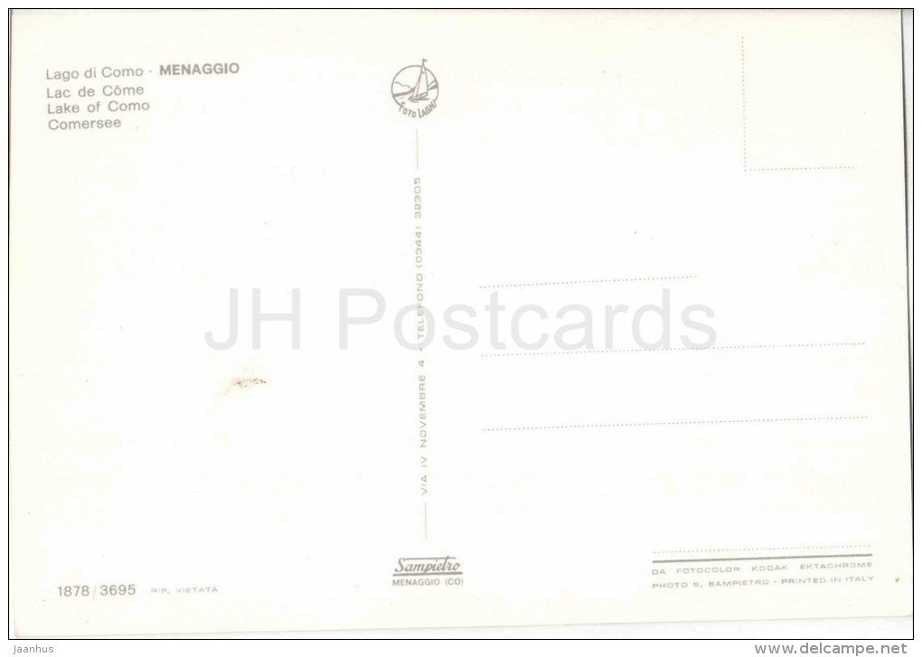 Lago di Como - beach - Como - Lombardia - 1878/3695 - Italia - Italy - unused - JH Postcards