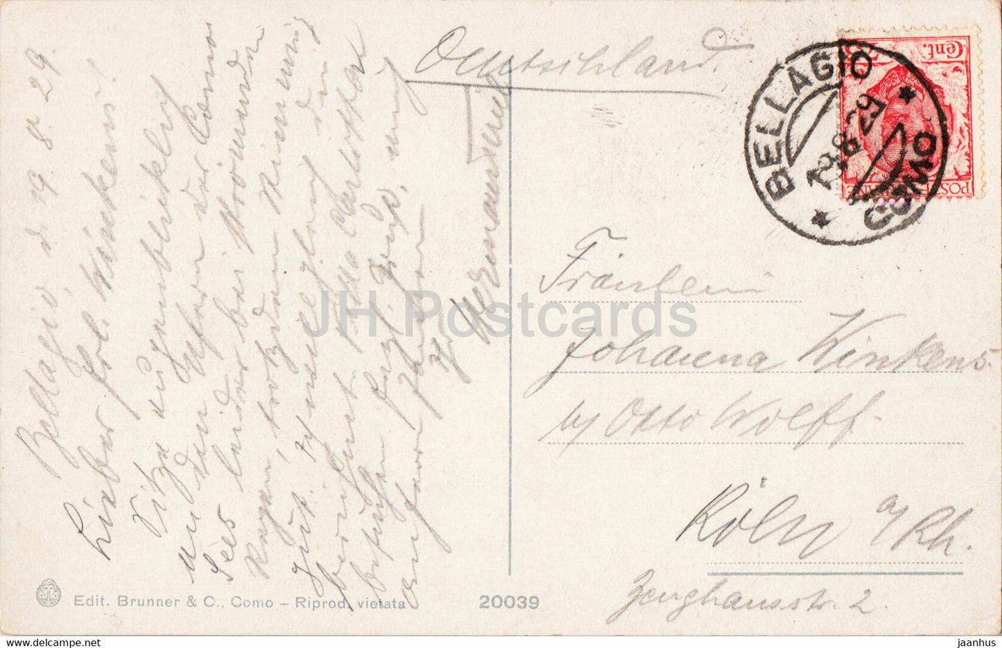 Villa Carlotta - Vista sul lago - 20039 - old postcard - 1929 - Italy - used