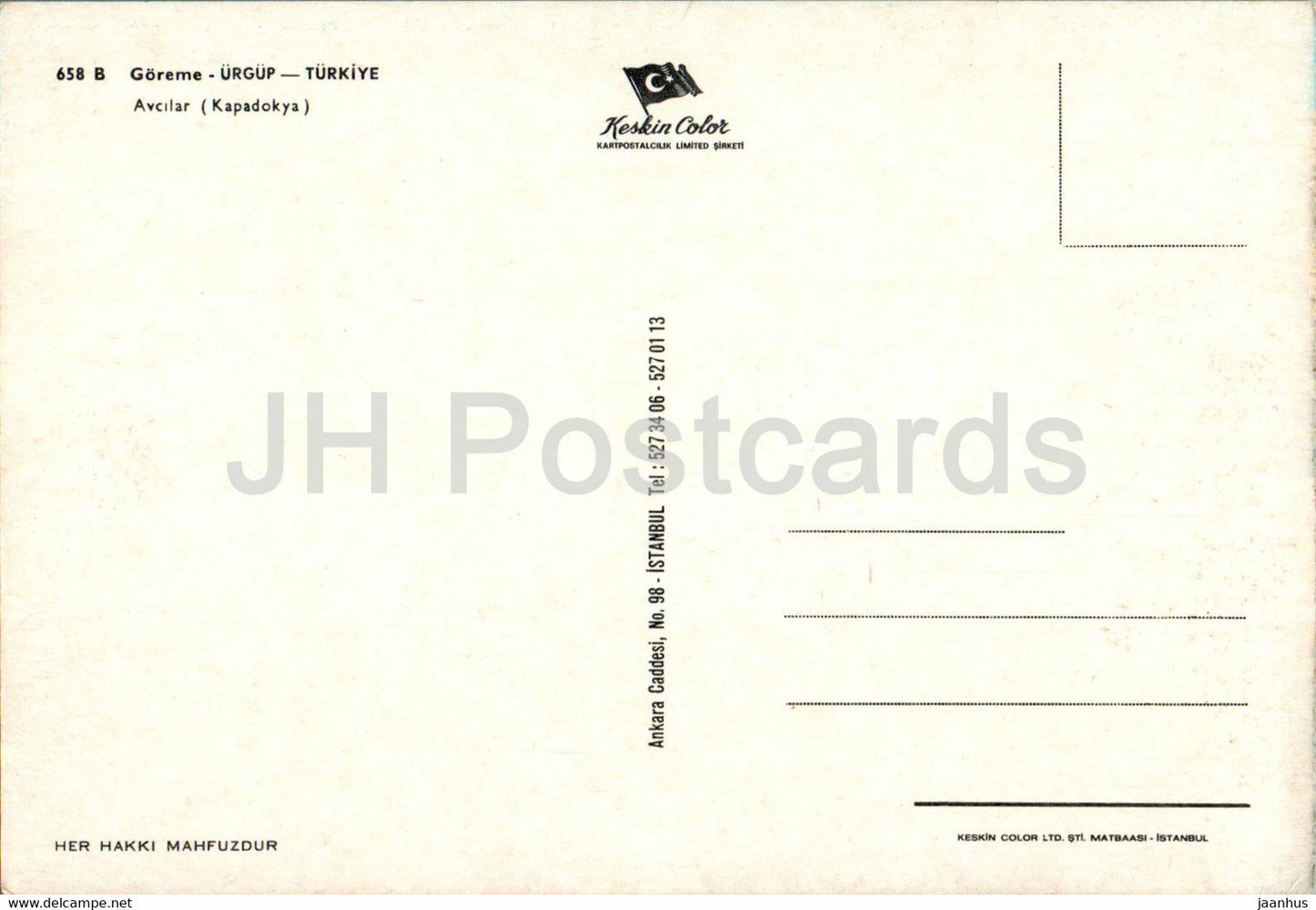 Goreme - Urgup - Avcilar - Kapadokya - 658 - Turkey - unused