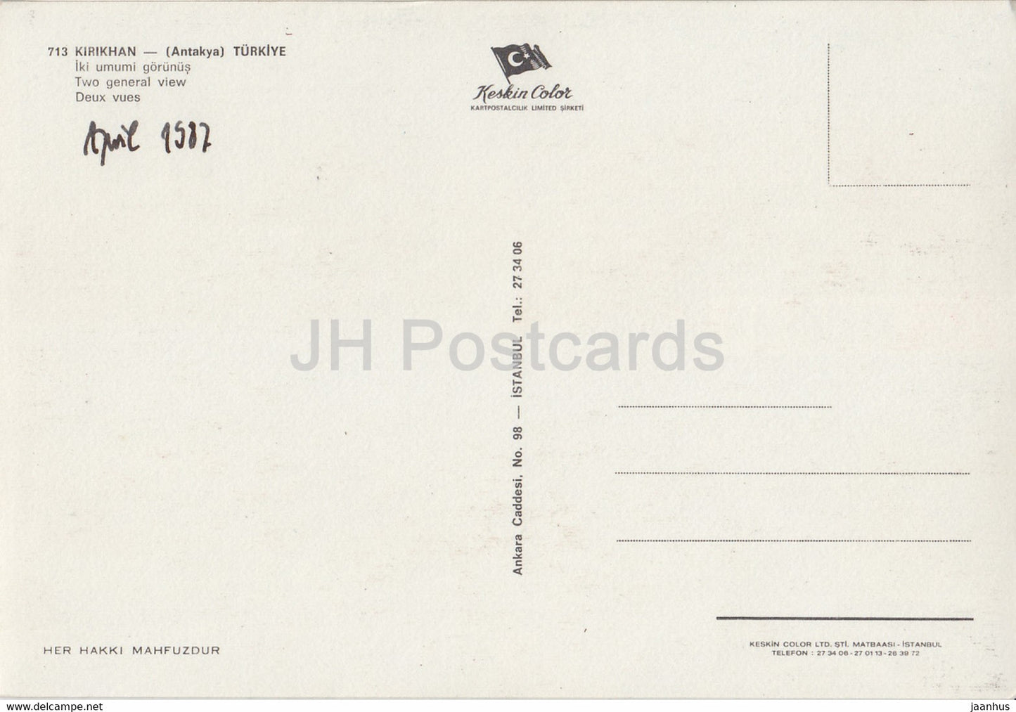 Kirikhan - two general views - 1987 - Turkey - used