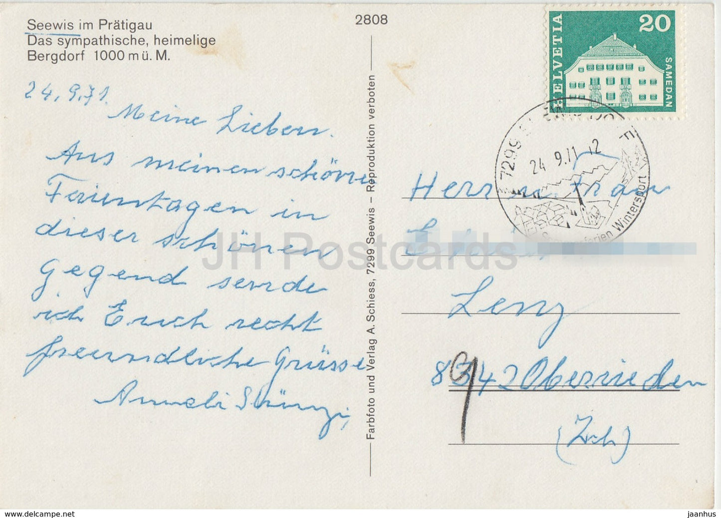Seewis im Prattigau 1000 m - Bergdorf - multiview - 1971 - Switzerland - used