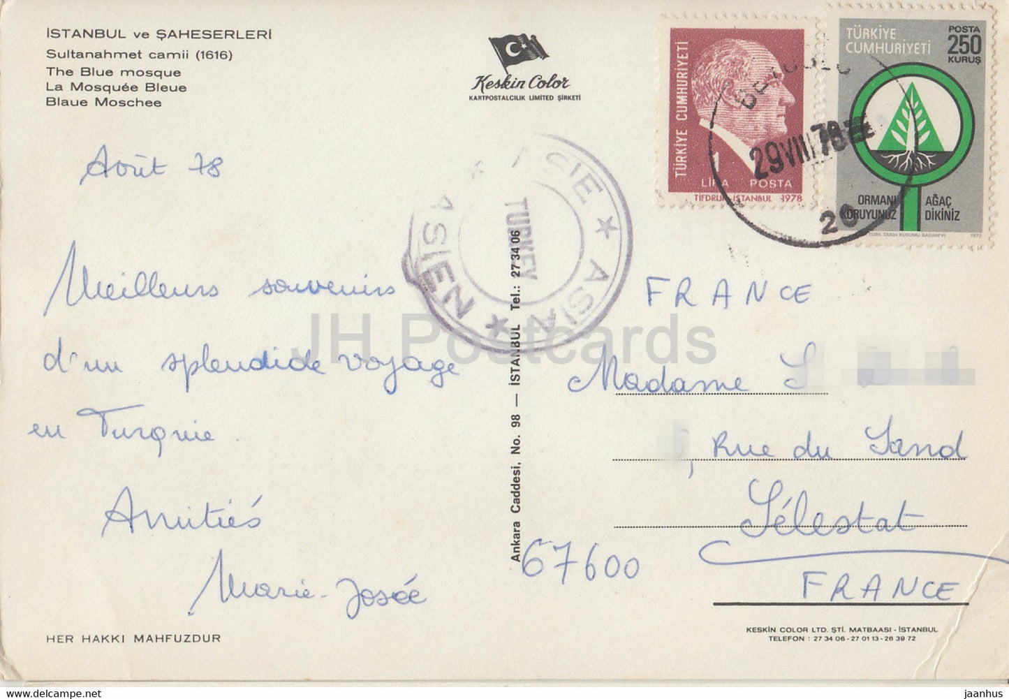 Istanbul – Die Blaue Moschee – 1978 – Türkei – gebraucht