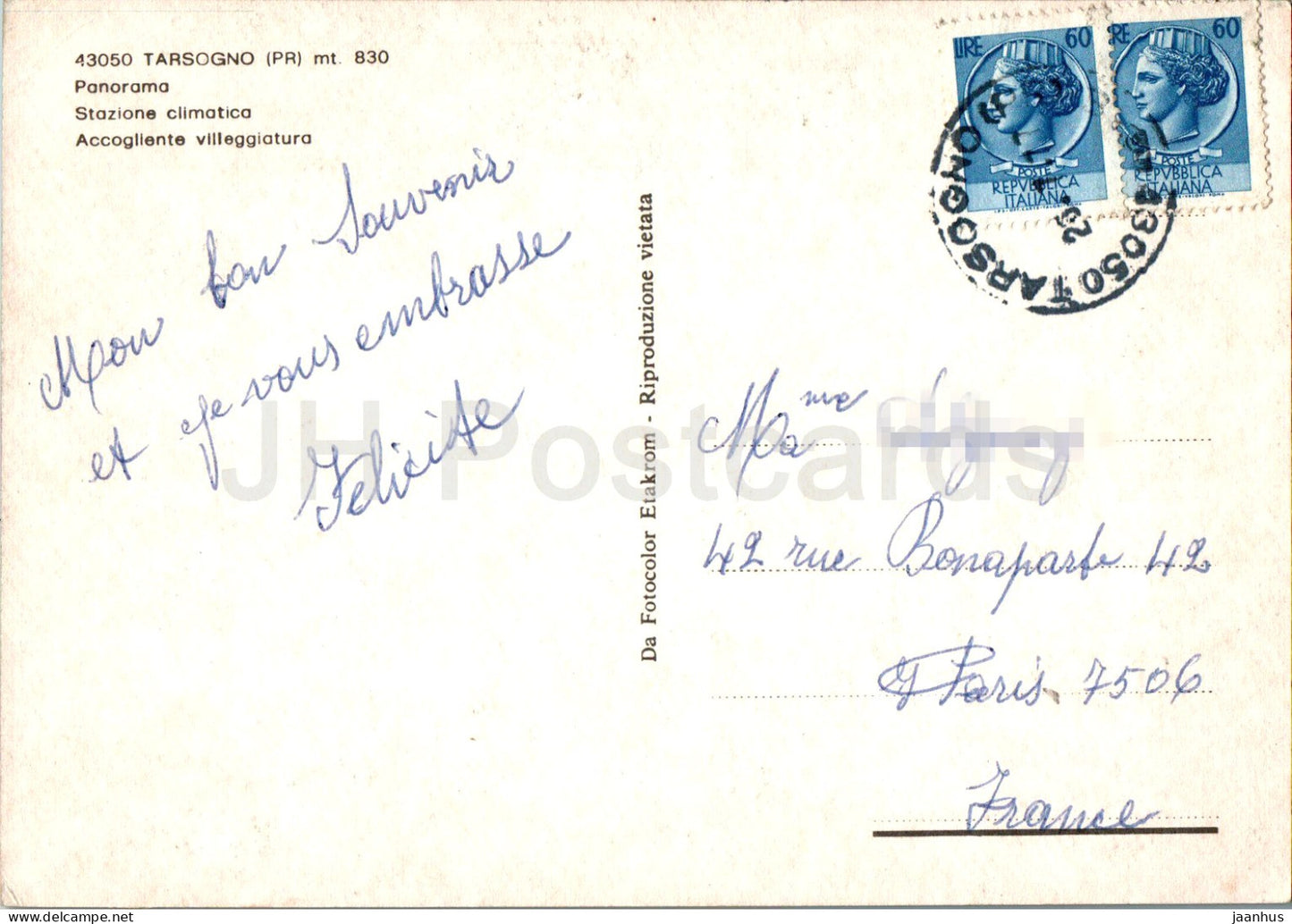 Tarsogno - 830 m - panorama - Stazione climatica - 1977 - Italy - used