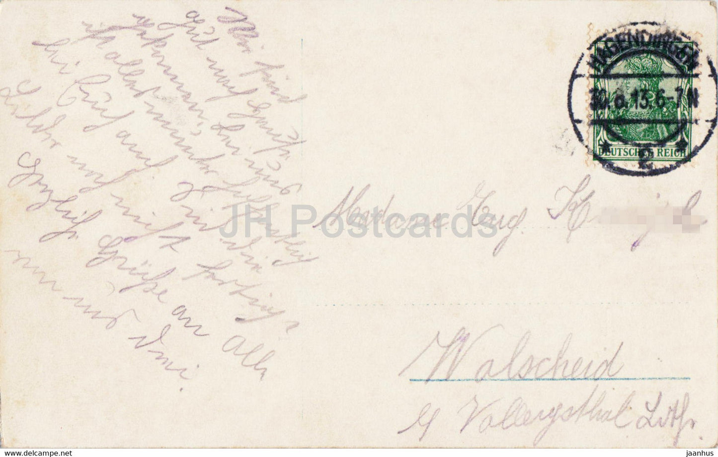 Carte de vœux - Herzlichen Gluckwunsch zum Namenstage - filles - enfants - NPG - 3274 - carte postale ancienne - Allemagne 1913 utilisé