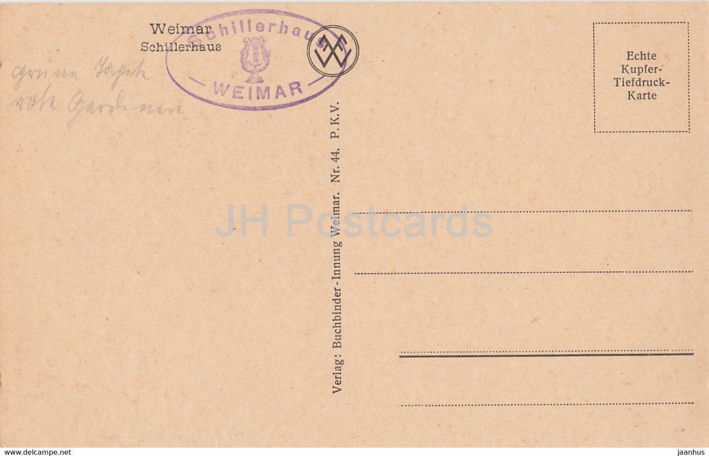 Weimar - Schillerhaus - Schillers Arbeits und Sterbezimmer - 44 - old postcard - Germany - unused