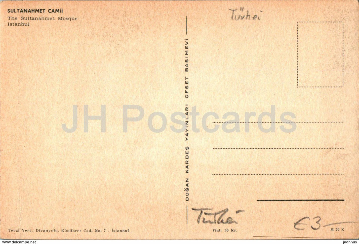 Istanbul - The Sultanahmet Mosque - old postcard - Turkey - used