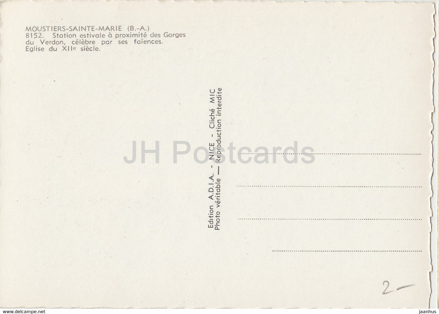 Moustiers Sainte Maire - Station estivale a proximite des Gorges du Verdon - France - unused