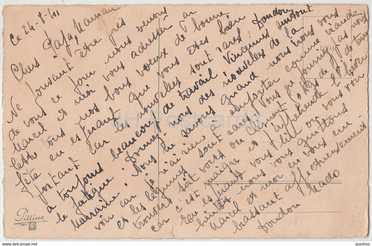 flowers in a basket - roses - Pittius - illustration - old postcard - 1941 - Germany - used